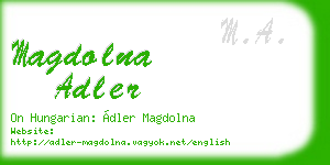 magdolna adler business card