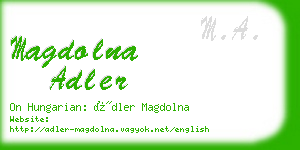 magdolna adler business card